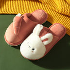 Women Winter House Fur Slippers Warm Cotton Rabbit Shoes Indoor Bedroom Women Men Furry Slides Cotton Home Slippers Soft Fleece Plush House Warm Comfortable Slippers Stevvex