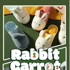 Women Winter House Fur Slippers Warm Cotton Rabbit Shoes Indoor Bedroom Women Men Furry Slides Cotton Home Slippers Soft Fleece Plush House Warm Comfortable Slippers Stevvex
