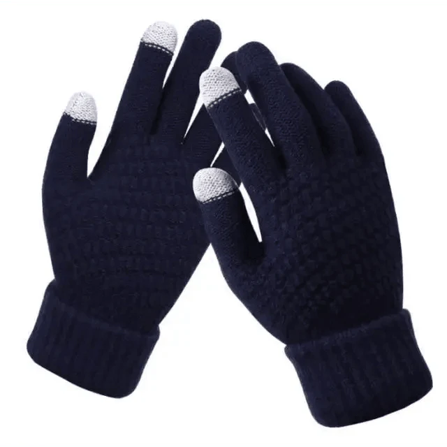 Women Winter Modern Touchscreen Gloves Thicken Warm Knitted Stretch One Size Gloves Full Finger Outdoor Skiing Gloves Stevvex