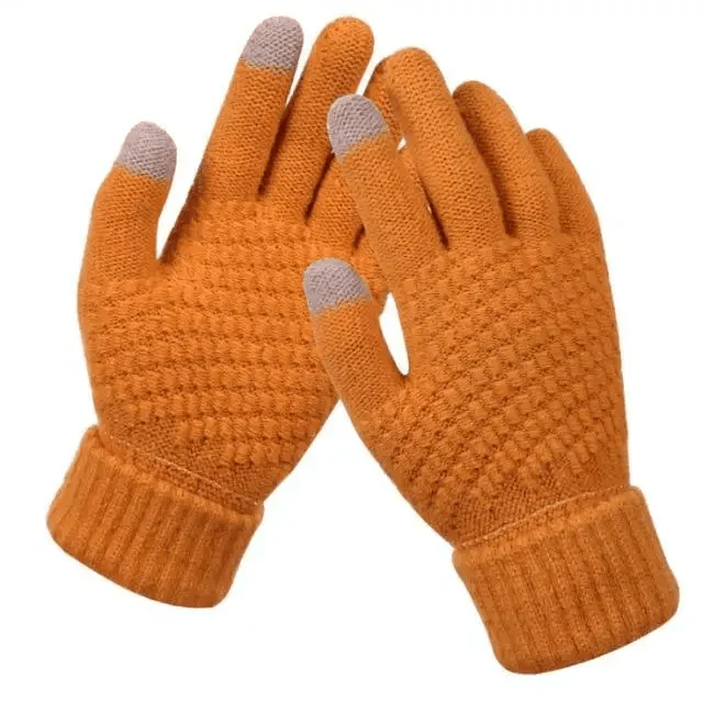 Women Winter Modern Touchscreen Gloves Thicken Warm Knitted Stretch One Size Gloves Full Finger Outdoor Skiing Gloves Stevvex