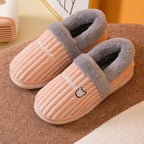 Women Winter Slippers Female Plush Thick Bottom Home Cotton Shoes Non-Slip Comfortable Indoors Flats Men's Plush Fleece Lined House Shoes Indoor Outdoor Anti-Skid Rubber Sole Stevvex