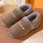 Women Winter Slippers Female Plush Thick Bottom Home Cotton Shoes Non-Slip Comfortable Indoors Flats Men's Plush Fleece Lined House Shoes Indoor Outdoor Anti-Skid Rubber Sole Stevvex