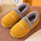 Women Winter Slippers Female Plush Thick Bottom Home Cotton Shoes Non-Slip Comfortable Indoors Flats Men's Plush Fleece Lined House Shoes Indoor Outdoor Anti-Skid Rubber Sole Stevvex