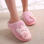 Women Winter Warm Home Slippers Couple Shoes Plush Cat Animal Slip On Soft Indoor Flats Comfort Cozy Memory Foam Scuff Slippers Slip On Warm House Shoes Stevvex