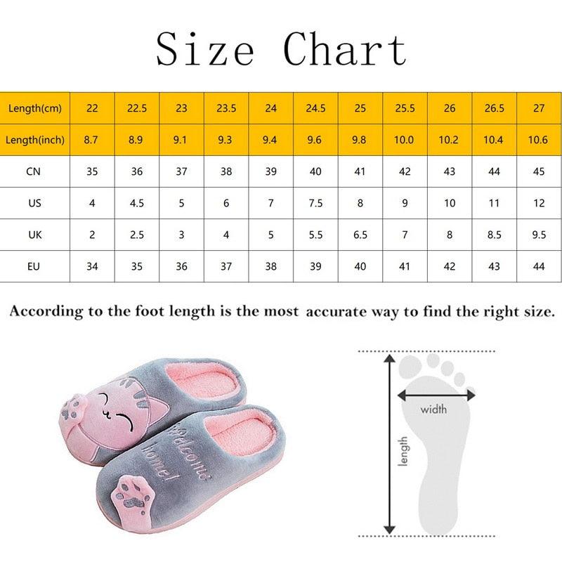 Women Winter Warm Home Slippers Couple Shoes Plush Cat Animal Slip On Soft Indoor Flats Comfort Cozy Memory Foam Scuff Slippers Slip On Warm House Shoes Stevvex