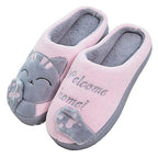 Women Winter Warm Home Slippers Couple Shoes Plush Cat Animal Slip On Soft Indoor Flats Comfort Cozy Memory Foam Scuff Slippers Slip On Warm House Shoes Stevvex
