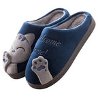 Women Winter Warm Home Slippers Couple Shoes Plush Cat Animal Slip On Soft Indoor Flats Comfort Cozy Memory Foam Scuff Slippers Slip On Warm House Shoes Stevvex