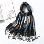 Women Winter Warm Scarf Shawl Fashion Plain  Soft Long Scarves For Women Casual Wear Travel Friendly Scarfs  Warm Winter Scarf Double Sided Thick Shawl Women Students Scarf Stevvex