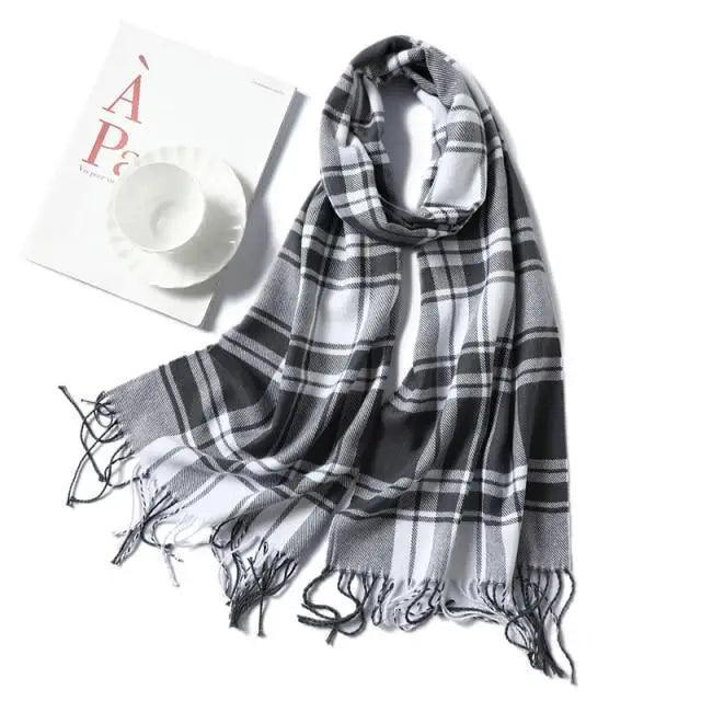Women Winter Warm Scarf Shawl Fashion Plain  Soft Long Scarves For Women Casual Wear Travel Friendly Scarfs  Warm Winter Scarf Double Sided Thick Shawl Women Students Scarf Stevvex