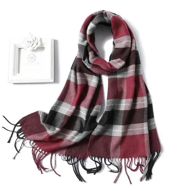 Women Winter Warm Scarf Shawl Fashion Plain  Soft Long Scarves For Women Casual Wear Travel Friendly Scarfs  Warm Winter Scarf Double Sided Thick Shawl Women Students Scarf Stevvex