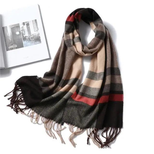 Women Winter Warm Scarf Shawl Fashion Plain  Soft Long Scarves For Women Casual Wear Travel Friendly Scarfs  Warm Winter Scarf Double Sided Thick Shawl Women Students Scarf Stevvex
