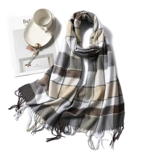 Women Winter Warm Scarf Shawl Fashion Plain  Soft Long Scarves For Women Casual Wear Travel Friendly Scarfs  Warm Winter Scarf Double Sided Thick Shawl Women Students Scarf Stevvex