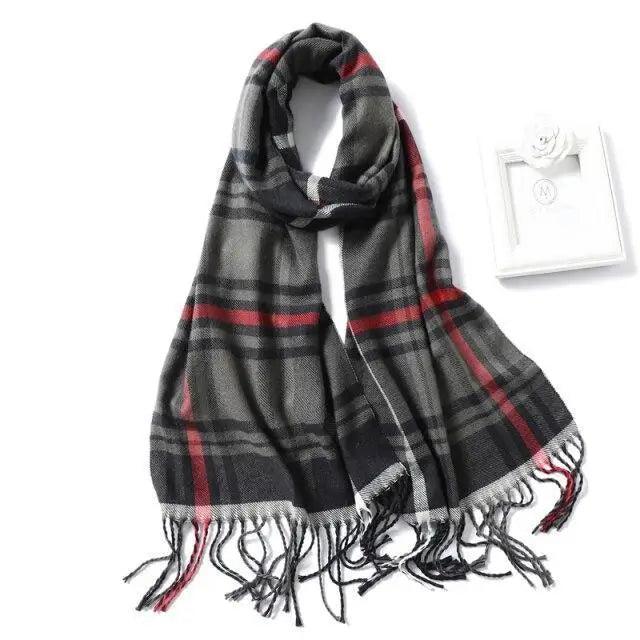 Women Winter Warm Scarf Shawl Fashion Plain  Soft Long Scarves For Women Casual Wear Travel Friendly Scarfs  Warm Winter Scarf Double Sided Thick Shawl Women Students Scarf Stevvex