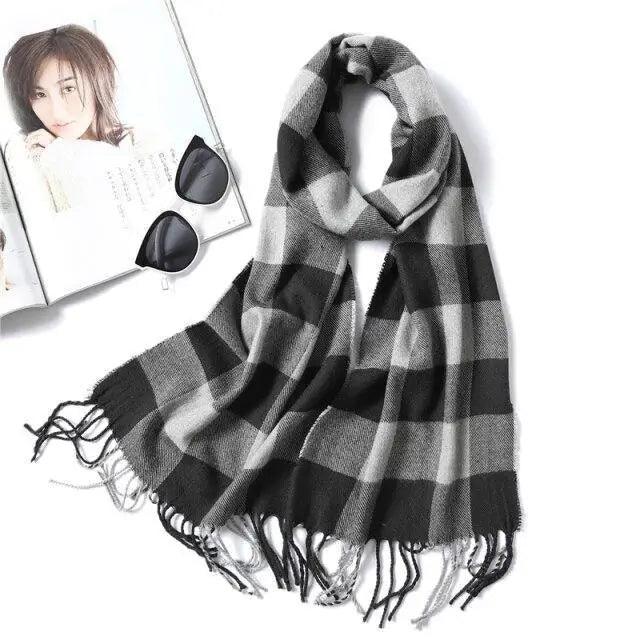 Women Winter Warm Scarf Shawl Fashion Plain  Soft Long Scarves For Women Casual Wear Travel Friendly Scarfs  Warm Winter Scarf Double Sided Thick Shawl Women Students Scarf Stevvex