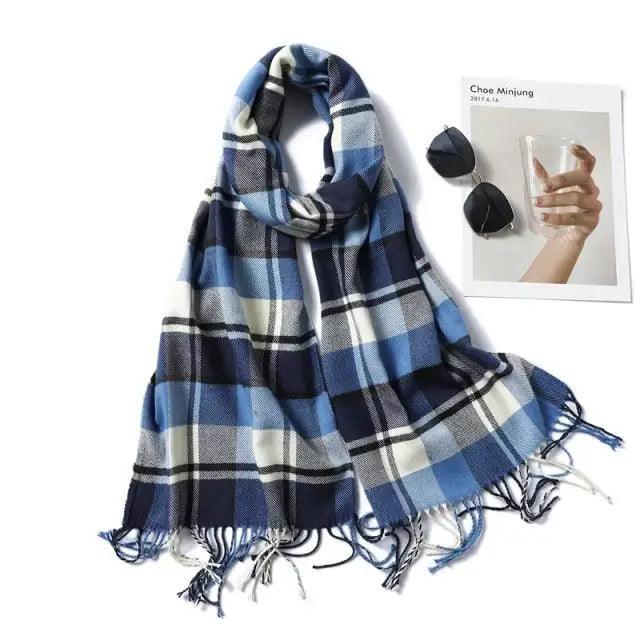 Women Winter Warm Scarf Shawl Fashion Plain  Soft Long Scarves For Women Casual Wear Travel Friendly Scarfs  Warm Winter Scarf Double Sided Thick Shawl Women Students Scarf Stevvex
