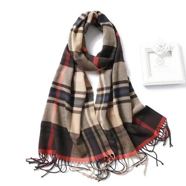 Women Winter Warm Scarf Shawl Fashion Plain  Soft Long Scarves For Women Casual Wear Travel Friendly Scarfs  Warm Winter Scarf Double Sided Thick Shawl Women Students Scarf Stevvex