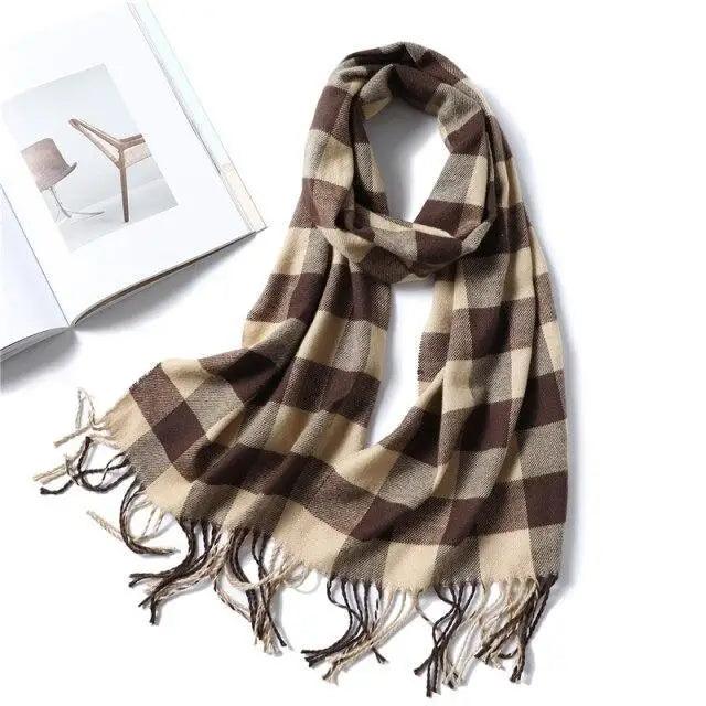 Women Winter Warm Scarf Shawl Fashion Plain  Soft Long Scarves For Women Casual Wear Travel Friendly Scarfs  Warm Winter Scarf Double Sided Thick Shawl Women Students Scarf Stevvex