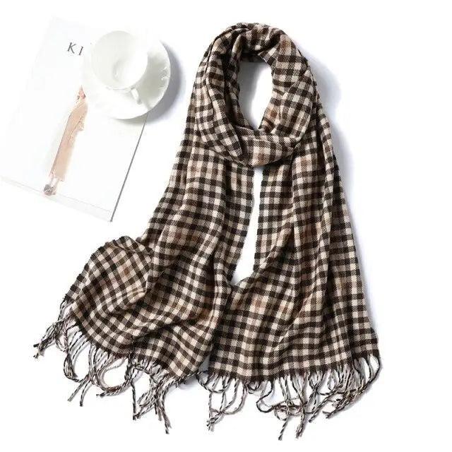 Women Winter Warm Scarf Shawl Fashion Plain  Soft Long Scarves For Women Casual Wear Travel Friendly Scarfs  Warm Winter Scarf Double Sided Thick Shawl Women Students Scarf Stevvex