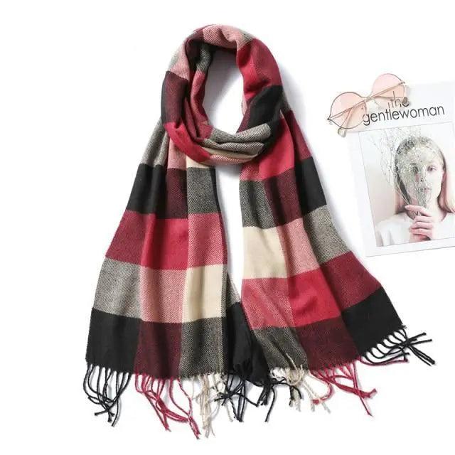 Women Winter Warm Scarf Shawl Fashion Plain  Soft Long Scarves For Women Casual Wear Travel Friendly Scarfs  Warm Winter Scarf Double Sided Thick Shawl Women Students Scarf Stevvex