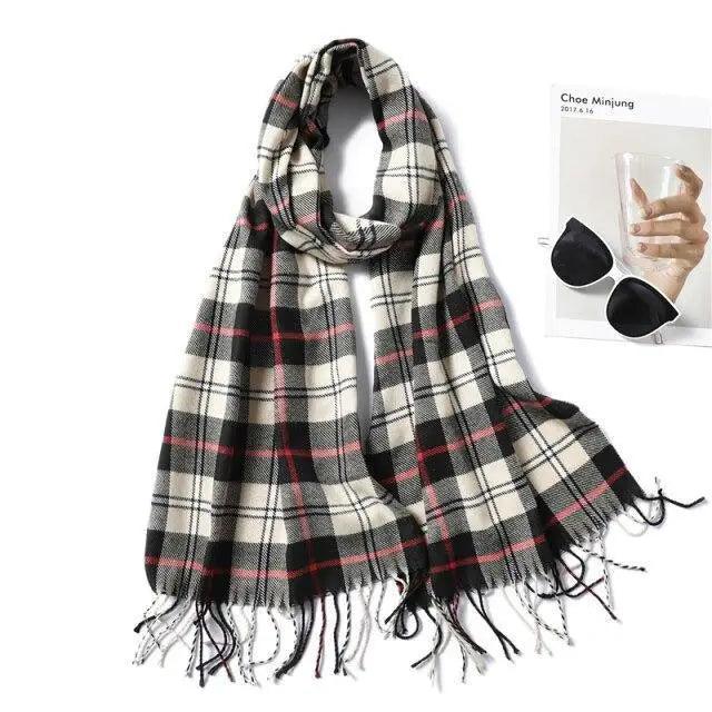 Women Winter Warm Scarf Shawl Fashion Plain  Soft Long Scarves For Women Casual Wear Travel Friendly Scarfs  Warm Winter Scarf Double Sided Thick Shawl Women Students Scarf Stevvex