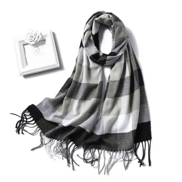 Women Winter Warm Scarf Shawl Fashion Plain  Soft Long Scarves For Women Casual Wear Travel Friendly Scarfs  Warm Winter Scarf Double Sided Thick Shawl Women Students Scarf Stevvex