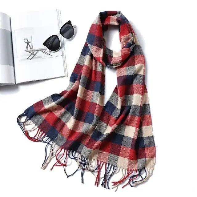 Women Winter Warm Scarf Shawl Fashion Plain  Soft Long Scarves For Women Casual Wear Travel Friendly Scarfs  Warm Winter Scarf Double Sided Thick Shawl Women Students Scarf Stevvex