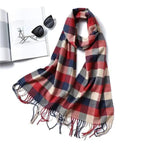 Women Winter Warm Scarf Shawl Fashion Plain  Soft Long Scarves For Women Casual Wear Travel Friendly Scarfs  Warm Winter Scarf Double Sided Thick Shawl Women Students Scarf Stevvex