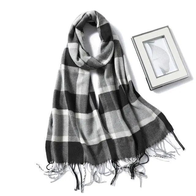 Women Winter Warm Scarf Shawl Fashion Plain  Soft Long Scarves For Women Casual Wear Travel Friendly Scarfs  Warm Winter Scarf Double Sided Thick Shawl Women Students Scarf Stevvex