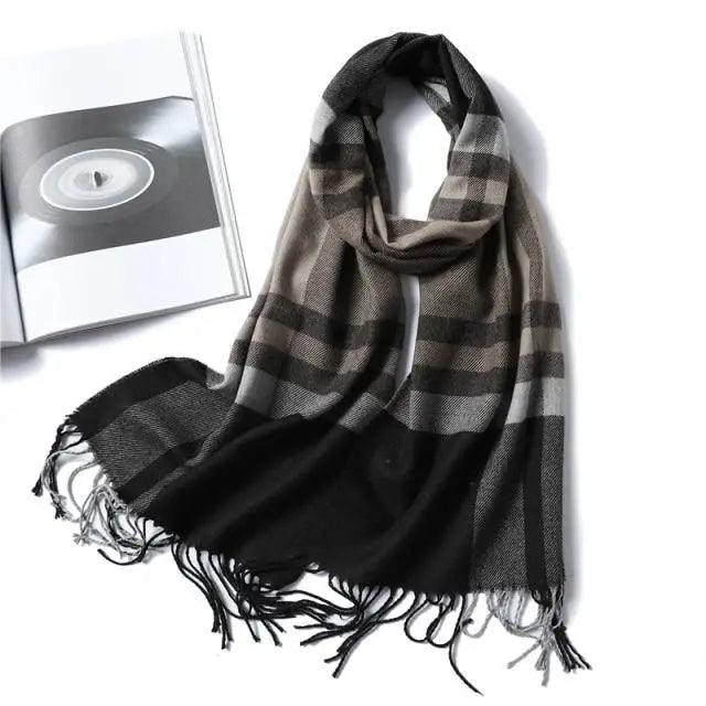 Women Winter Warm Scarf Shawl Fashion Plain  Soft Long Scarves For Women Casual Wear Travel Friendly Scarfs  Warm Winter Scarf Double Sided Thick Shawl Women Students Scarf Stevvex
