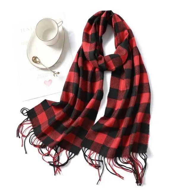 Women Winter Warm Scarf Shawl Fashion Plain  Soft Long Scarves For Women Casual Wear Travel Friendly Scarfs  Warm Winter Scarf Double Sided Thick Shawl Women Students Scarf Stevvex