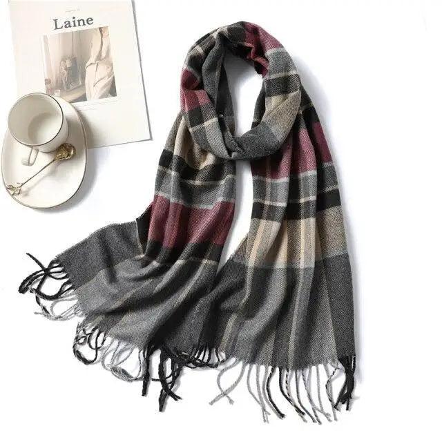 Women Winter Warm Scarf Shawl Fashion Plain  Soft Long Scarves For Women Casual Wear Travel Friendly Scarfs  Warm Winter Scarf Double Sided Thick Shawl Women Students Scarf Stevvex