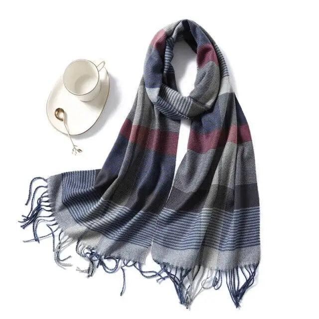Women Winter Warm Scarf Shawl Fashion Plain  Soft Long Scarves For Women Casual Wear Travel Friendly Scarfs  Warm Winter Scarf Double Sided Thick Shawl Women Students Scarf Stevvex