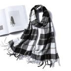 Women Winter Warm Scarf Shawl Fashion Plain  Soft Long Scarves For Women Casual Wear Travel Friendly Scarfs  Warm Winter Scarf Double Sided Thick Shawl Women Students Scarf Stevvex
