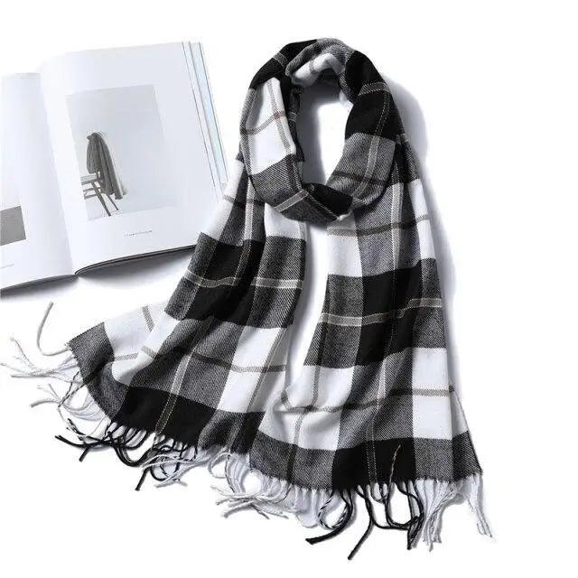 Women Winter Warm Scarf Shawl Fashion Plain  Soft Long Scarves For Women Casual Wear Travel Friendly Scarfs  Warm Winter Scarf Double Sided Thick Shawl Women Students Scarf Stevvex