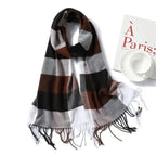 Women Winter Warm Scarf Shawl Fashion Plain  Soft Long Scarves For Women Casual Wear Travel Friendly Scarfs  Warm Winter Scarf Double Sided Thick Shawl Women Students Scarf Stevvex