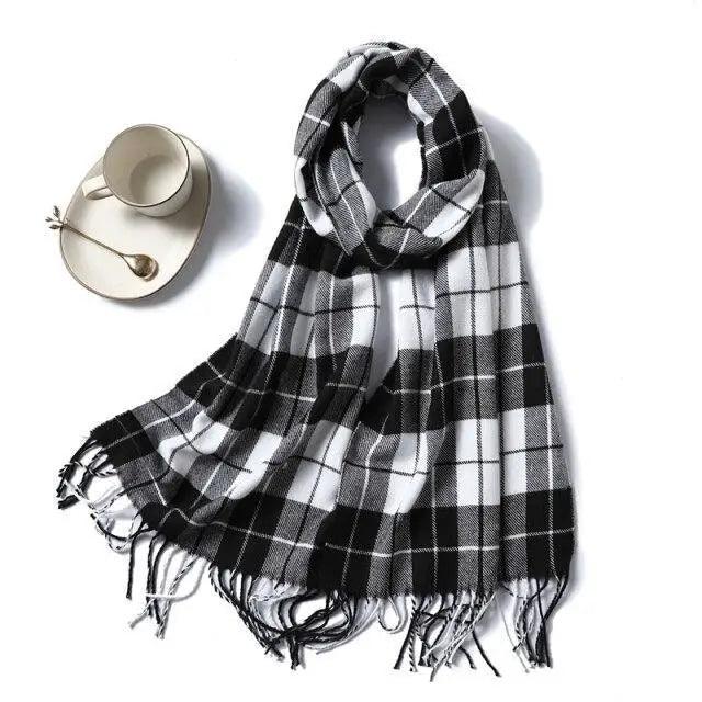 Women Winter Warm Scarf Shawl Fashion Plain  Soft Long Scarves For Women Casual Wear Travel Friendly Scarfs  Warm Winter Scarf Double Sided Thick Shawl Women Students Scarf Stevvex