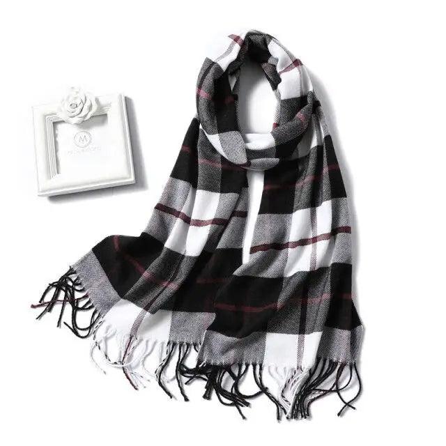 Women Winter Warm Scarf Shawl Fashion Plain  Soft Long Scarves For Women Casual Wear Travel Friendly Scarfs  Warm Winter Scarf Double Sided Thick Shawl Women Students Scarf Stevvex