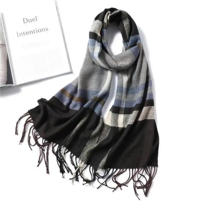 Women Winter Warm Scarf Shawl Fashion Plain  Soft Long Scarves For Women Casual Wear Travel Friendly Scarfs  Warm Winter Scarf Double Sided Thick Shawl Women Students Scarf Stevvex