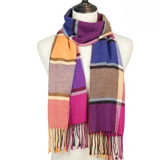 Women Winter Warm Scarf Shawl Fashion Plain  Soft Long Scarves For Women Casual Wear Travel Friendly Scarfs  Warm Winter Scarf Double Sided Thick Shawl Women Students Scarf Stevvex