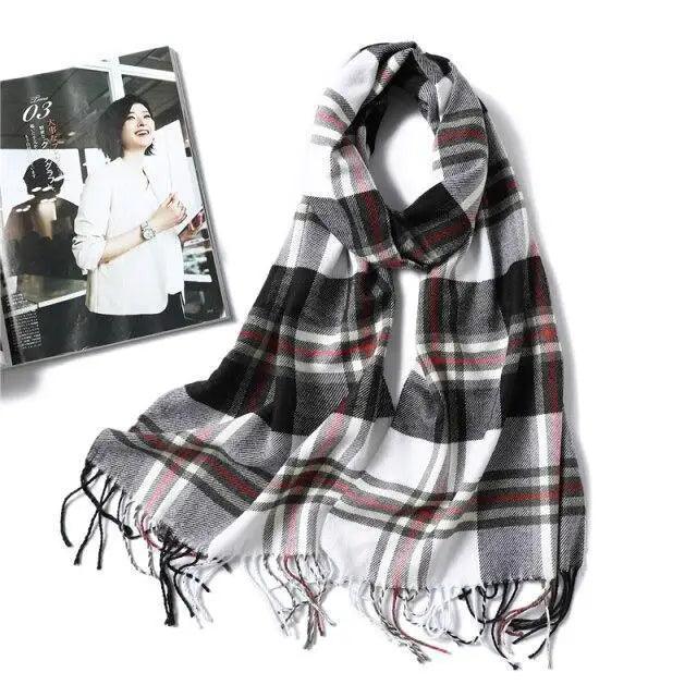 Women Winter Warm Scarf Shawl Fashion Plain  Soft Long Scarves For Women Casual Wear Travel Friendly Scarfs  Warm Winter Scarf Double Sided Thick Shawl Women Students Scarf Stevvex