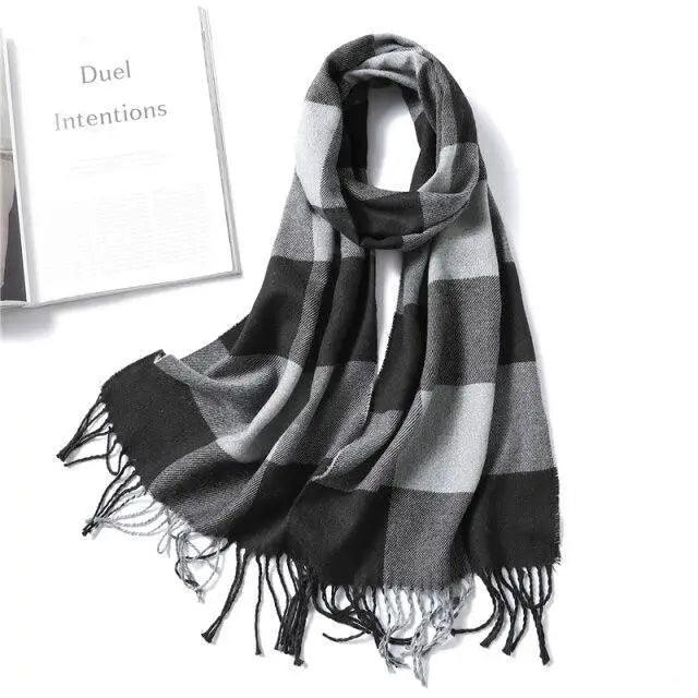Women Winter Warm Scarf Shawl Fashion Plain  Soft Long Scarves For Women Casual Wear Travel Friendly Scarfs  Warm Winter Scarf Double Sided Thick Shawl Women Students Scarf Stevvex