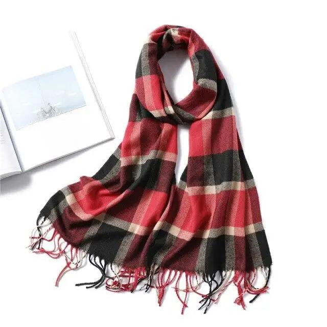 Women Winter Warm Scarf Shawl Fashion Plain  Soft Long Scarves For Women Casual Wear Travel Friendly Scarfs  Warm Winter Scarf Double Sided Thick Shawl Women Students Scarf Stevvex