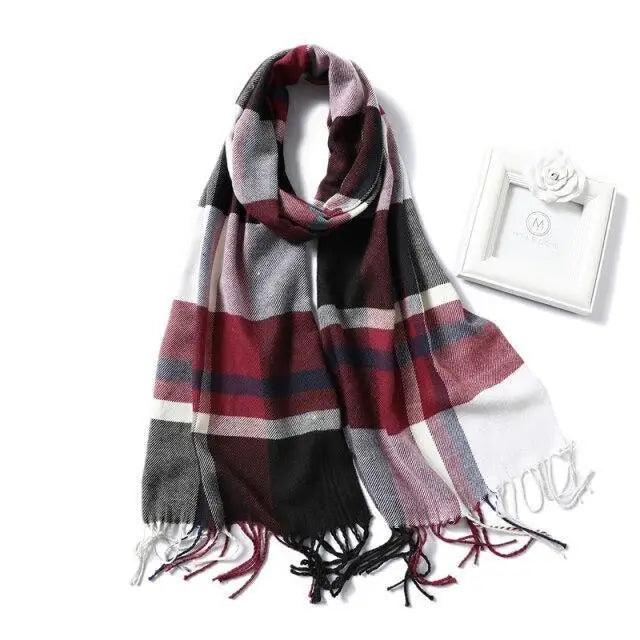 Women Winter Warm Scarf Shawl Fashion Plain  Soft Long Scarves For Women Casual Wear Travel Friendly Scarfs  Warm Winter Scarf Double Sided Thick Shawl Women Students Scarf Stevvex