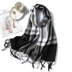 Women Winter Warm Scarf Shawl Fashion Plain  Soft Long Scarves For Women Casual Wear Travel Friendly Scarfs  Warm Winter Scarf Double Sided Thick Shawl Women Students Scarf Stevvex