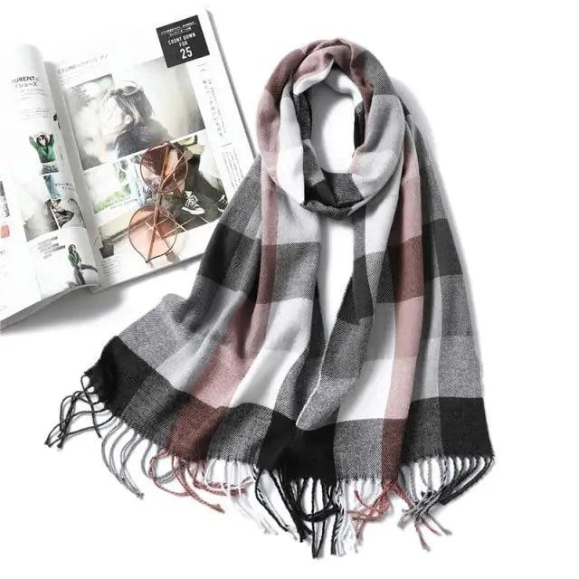 Women Winter Warm Scarf Shawl Fashion Plain  Soft Long Scarves For Women Casual Wear Travel Friendly Scarfs  Warm Winter Scarf Double Sided Thick Shawl Women Students Scarf Stevvex