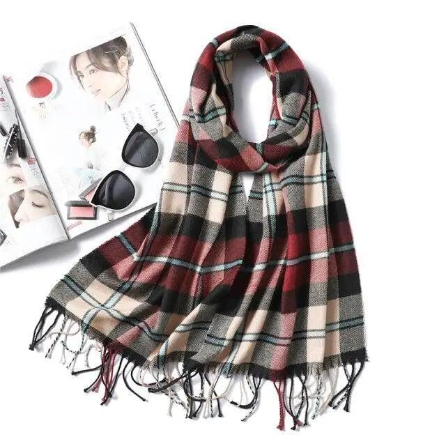 Women Winter Warm Scarf Shawl Fashion Plain  Soft Long Scarves For Women Casual Wear Travel Friendly Scarfs  Warm Winter Scarf Double Sided Thick Shawl Women Students Scarf Stevvex
