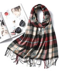 Women Winter Warm Scarf Shawl Fashion Plain  Soft Long Scarves For Women Casual Wear Travel Friendly Scarfs  Warm Winter Scarf Double Sided Thick Shawl Women Students Scarf Stevvex