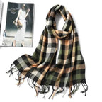 Women Winter Warm Scarf Shawl Fashion Plain  Soft Long Scarves For Women Casual Wear Travel Friendly Scarfs  Warm Winter Scarf Double Sided Thick Shawl Women Students Scarf Stevvex