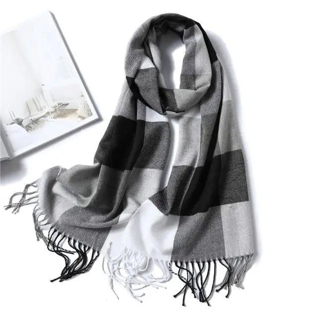 Women Winter Warm Scarf Shawl Fashion Plain  Soft Long Scarves For Women Casual Wear Travel Friendly Scarfs  Warm Winter Scarf Double Sided Thick Shawl Women Students Scarf Stevvex