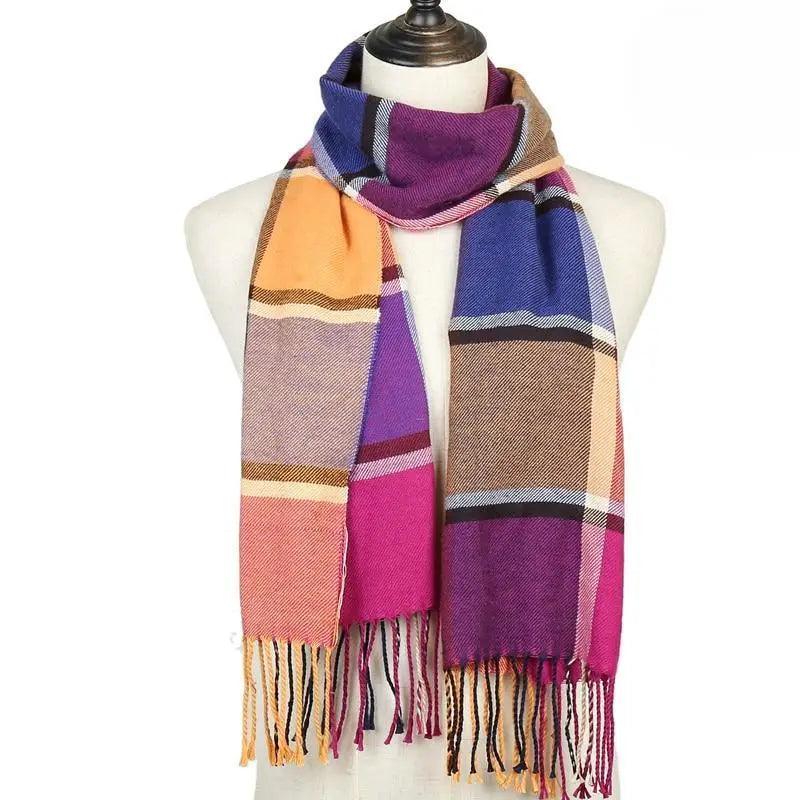 Women Winter Warm Scarf Shawl Fashion Plain  Soft Long Scarves For Women Casual Wear Travel Friendly Scarfs  Warm Winter Scarf Double Sided Thick Shawl Women Students Scarf Stevvex